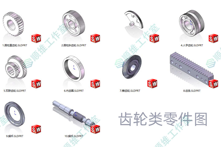 新标准机械图图集-齿轮类零件图3D模型(共10个)